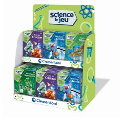 Presentoir clementoni coffret science et jeu assortis 18 unites