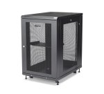 StarTech.com Armadio Rack 19" 18U su Ruote a 4 Montanti, Server Rack 19 Pollici Mobile con Ripiano 1U e pannelli laterali con serratura. Rack Dati Ventialta con Profondità di montaggio regolabile