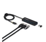 StarTech.com Hub USB-C à 4 Ports, 5 Gbps, Alimenté par Bus, Mini-Hub USB-C vers 4x USB-A, Câble Hôte Extra Long de 61 cm, Plastique PCR, Hub USB Portable pour Ordinateur de Bureau/Portable
