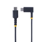 StarTech.com 2m USB-C Laadkabel, Robuuste Haakse Fast Charge & Sync Type C Kabel, 60W (3A) PD, USB 2.0, TPE Mantel en Aramidevezels - Zwarte USB Oplaadkabel
