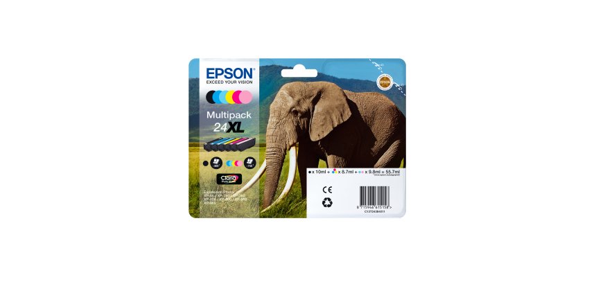 Epson Elephant Multipack 6 colori Claria Photo HD Elefante 24XL