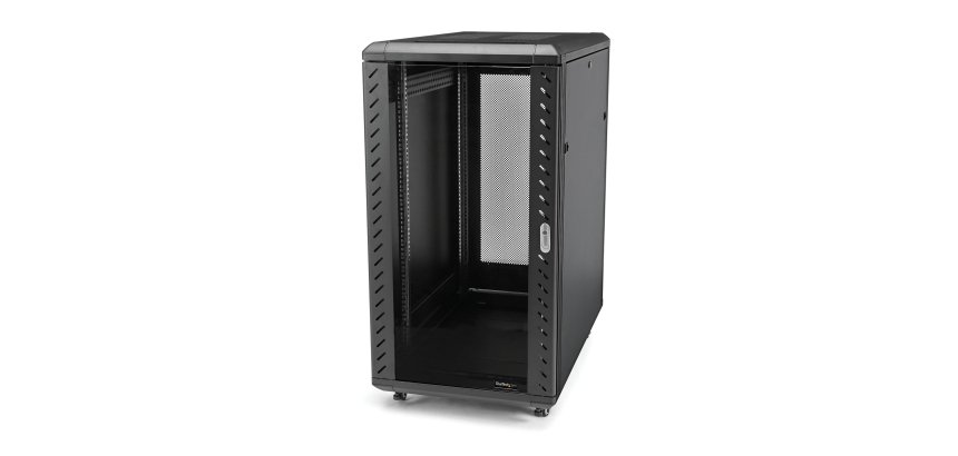 StarTech.com Armoire Rack Serveur 32U à 4 Montants, Armoire Verrouillable 19" pour Ordinateur/AV/Équipement IT, Rack Réseau pour Bureau/Domicile avec Roulettes et Rails de Montage Ajustables