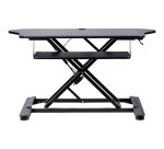 StarTech.com Convertidor Escritorio de Pie y Sentado de Esquina - con Bandeja para Teclado - con Superficie de 89cm x 53cm - Escritorio Ergonómico de Altura Ajustable - para Dos Monitores