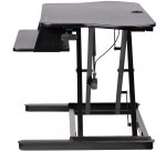 StarTech.com Convertidor Escritorio de Pie y Sentado de Esquina - con Bandeja para Teclado - con Superficie de 89cm x 53cm - Escritorio Ergonómico de Altura Ajustable - para Dos Monitores