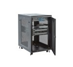 StarTech.com Armadio Rack 19" 18U su Ruote a 4 Montanti, Server Rack 19 Pollici Mobile con Ripiano 1U e pannelli laterali con serratura. Rack Dati Ventialta con Profondità di montaggio regolabile