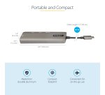 StarTech.com USB C Multiport Adapter - USB-C to HDMI 2.0b 4K 60Hz (HDR10), 100W Power Delivery Pass-Through, 4-Port USB 3.0 Hub - USB Type-C Mini Dock - 12" (30cm) Long Attached Cable