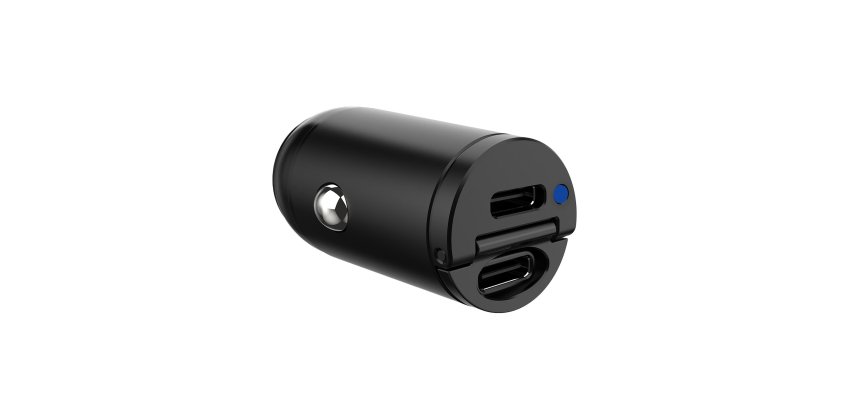 Celly CCMINI2USBCBK Caricabatterie per dispositivi mobili Smartphone, Tablet Nero Accendisigari Auto