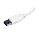 StarTech.com Hub portatile mini USB 3.0 SuperSpeed a 4 porte - Perno e concentratore per Ultrabook USB 3.0 con cavo integrato - Bianco