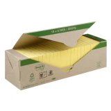 Pack avantages Notes Post-it® Recyclées Jaunes 76x76 mm, 100 feuilles, 18 blocs + 6 offerts.