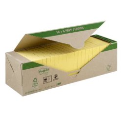 Bloc-note adhésif Recycling notes, 76 x 76 mm, jaune
