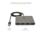 StarTech.com USB 3.0 to Quad HDMI Adapter, USB to 4x HDMI Monitor Converter for Windows (no support for macOS/ChromeOS/Linux) - TAA