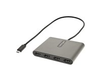 StarTech.com Adaptador USB-C a 4 Puertos HDMI - Tarjeta Gráfica y de Vídeo Externa - Dongle Llave USB Tipo C a 4x HDMI - 1080p a 60Hz - Conversor Multimonitor USB a HDMI - Solo para Windows