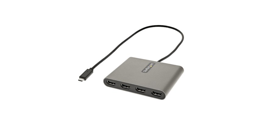 StarTech.com Adaptateur USB C vers Quad HDMI, Convertisseur de Moniteur USB-C vers 4x HDMI pour Windows (pas de support pour macOS/ChromeOS/Linux) - TAA
