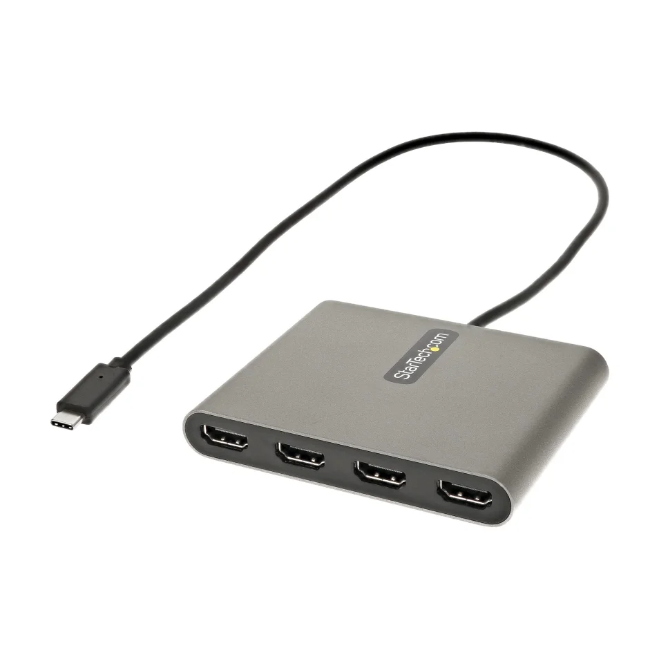 StarTech.com Adaptador USB-C a 4 Puertos HDMI - Tarjeta Gráfica y de Vídeo  Externa - Dongle Llave USB Tipo C a 4x HDMI - 1080p a 60Hz - Conversor  Multimonitor USB a