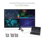 StarTech.com USB C to Quad HDMI Adapter, USB-C to 4x HDMI Monitor Converter for Windows (no support for macOS/ChromeOS/Linux) - TAA