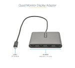 StarTech.com USB C to Quad HDMI Adapter, USB-C to 4x HDMI Monitor Converter for Windows (no support for macOS/ChromeOS/Linux) - TAA