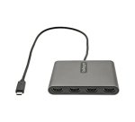StarTech.com Adaptateur USB C vers Quad HDMI, Convertisseur de Moniteur USB-C vers 4x HDMI pour Windows (pas de support pour macOS/ChromeOS/Linux) - TAA
