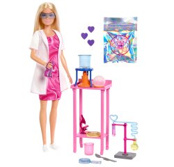 Barbie Scientist Doll and Accessories with Blonde Fashion Doll, Lab Table, & Color-Change Accessories