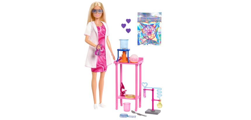 Barbie Scientist Doll and Accessories with Blonde Fashion Doll, Lab Table, & Color-Change Accessories