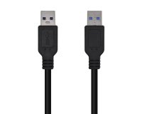 AISENS Cable USB 3.0, Tipo A/M-A/M, Negro, 1.0m
