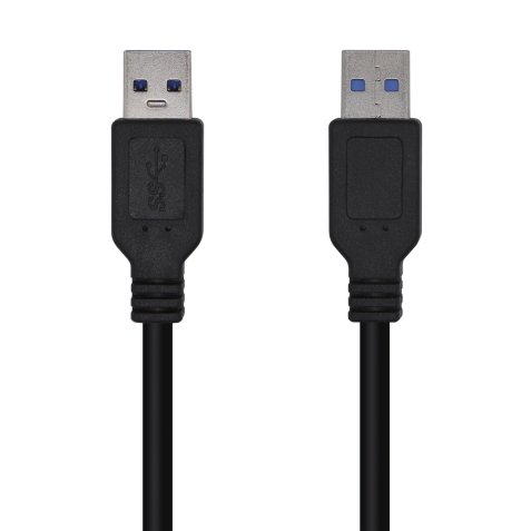 AISENS Cable USB 3.0, Tipo A/M-A/M, Negro, 1.0m