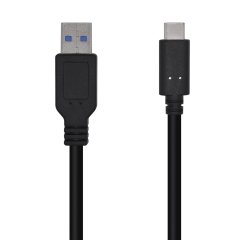 AISENS Cable USB 3.1 Gen 2 10 Gbps 3 A, Tipo C/M-A/M, Negro, 1.5m