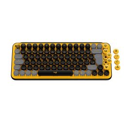 Logitech POP Keys Wireless Mechanical Keyboard With Emoji Keys clavier Universel RF sans fil + Bluetooth AZERTY Français Noir, Gris, Jaune