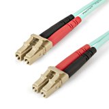 StarTech.com Câble Fibre Optique Multimode de 2m LC/UPC à LC/UPC OM4, Fibre Zipcord 50/125µm LOMMF/VCSEL, Réseaux 100G, Faible Perte d'Insertion, Cordon de Raccordement Fibre LSZH