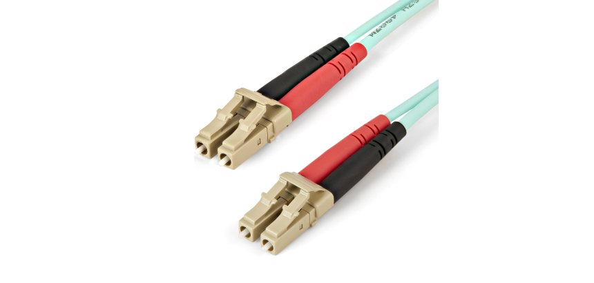 StarTech.com Câble Fibre Optique Multimode de 2m LC/UPC à LC/UPC OM4, Fibre Zipcord 50/125µm LOMMF/VCSEL, Réseaux 100G, Faible Perte d'Insertion, Cordon de Raccordement Fibre LSZH