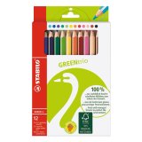 Etui carton de 12 crayons de couleur stabilo green trio