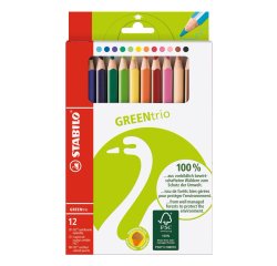 Crayon de couleur GREENtrio, épais, étui en carton