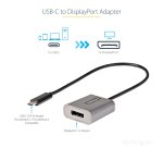StarTech.com USB C to DisplayPort Adapter - 8K/4K 60Hz USB-C to DisplayPort 1.4 Adapter Dongle - USB Type-C to DP Monitor Video Converter - Works w/Thunderbolt 3 - w/12" Long Attached Cable