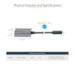 StarTech.com USB C to DisplayPort Adapter - 8K/4K 60Hz USB-C to DisplayPort 1.4 Adapter Dongle - USB Type-C to DP Monitor Video Converter - Works w/Thunderbolt 3 - w/12" Long Attached Cable