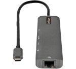 StarTech.com Adaptateur Multiport USB-C - USB Type C vers HDMI 2.0 4K 60Hz, Alimentation 100W Passthrough, SD/MicroSD, Hub 2 Ports USB 3.0 - GbE - Mini Dock USB-C - Câble Intégré 30cm