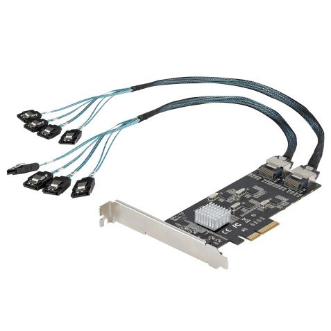 StarTech.com Carte Contrôleur SATA PCIe 8 ports - Carte Extension SATA PCI Express 6Gbps avec 4 Contrôleurs Hôte - Carte SATA PCIe - PCI-e x4 Gen 2 vers SATA III - SATA HDD/SSD