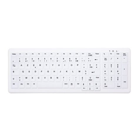 CHERRY AK-C7000 clavier Médical FR sans fil +USB AZERTY Français Blanc