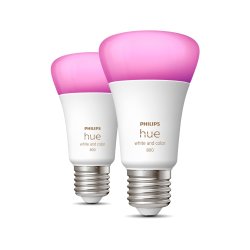 PHILIPS HUE Lumière connectée White+Colors Pack E27 x2