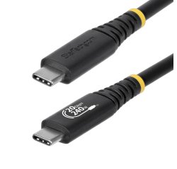 StarTech.com Cable USB4 2m - Cable USB-C Certificado USB-IF - 20Gbps - PD 240W EPR - 4K120 - DP 2.1 - Cable USB Tipo C - Recubrimiento de TPE - Negro