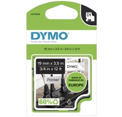 DYMO D1 High-Performance Flexible Nylon Labels | Authentic | 19 mm x 3.5 m Roll | Black Print on White | Self-Adhesive Labels for LabelManager Label Printers | Authentic