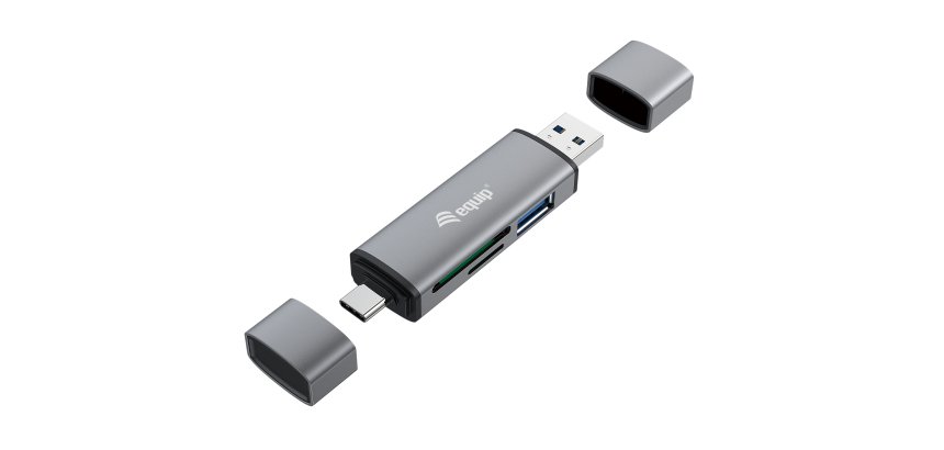 Equip 245460 lector de tarjeta USB 3.2 Gen 1 (3.1 Gen 1) Type-A/Type-C Gris