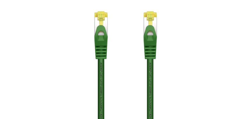 AISENS Cable De Red Latiguillo RJ45 LSZH Cat.7 600 MHz S/FTP PIMF AWG26, Verde, 1.0 m