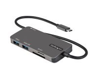 StarTech.com Adaptador Multipuertos USB C - USB C a HDMI de 4K - 100W de Entrega de Alimentación PD - SD - MicroSD - Hub Ladrón USB 3.0 de 3 Puertos - Dock USB Tipo C - con Cable Incorporado de 30cm