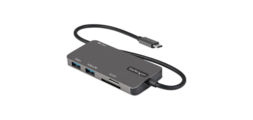 StarTech.com Adattatore multiporta USB C - Da USB-C a 4K HDMI, 100W Power Delivery Pass-through, slot SD/MicroSD, Hub USB 3.0 a 3 porte - USB Type-C Mini Dock - Cavo integrato da 30cm