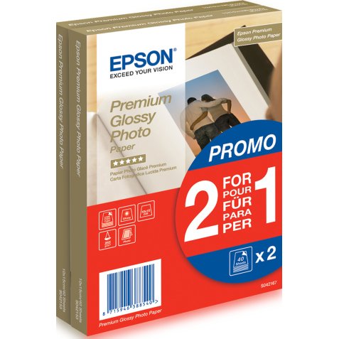 Papier d'impression Epson Papier Photo Premium Glossy - A6 - 2x 40 Feuilles - 255g/m²