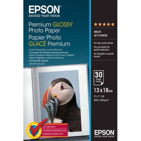 Epson Premium Glossy Photo Paper - 13x18cm - 30 Feuilles