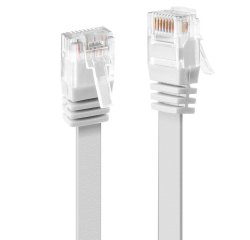 Lindy Câble réseau Plat Blanc Cat.6 U/UTP, 1m
