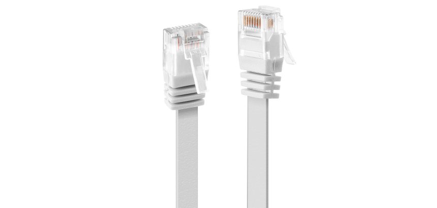 Lindy Câble réseau Plat Blanc Cat.6 U/UTP, 1m