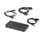 StarTech.com Switch KVM Hybride 2 Ports USB-A + HDMI & USB-C - Écran Unique HDMI 2.0 4K 60Hz - Commutateur KVM Compact HDMI Desktop et/ou Laptop - Alimenté par Bus USB - Compatible Thunderbolt 3