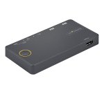 StarTech.com Switch KVM Hybride 2 Ports USB-A + HDMI & USB-C - Écran Unique HDMI 2.0 4K 60Hz - Commutateur KVM Compact HDMI Desktop et/ou Laptop - Alimenté par Bus USB - Compatible Thunderbolt 3
