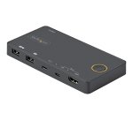 StarTech.com Switch KVM Hybride 2 Ports USB-A + HDMI & USB-C - Écran Unique HDMI 2.0 4K 60Hz - Commutateur KVM Compact HDMI Desktop et/ou Laptop - Alimenté par Bus USB - Compatible Thunderbolt 3